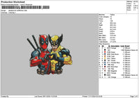 Red Yellow Heroes Embroidery File 6 sizes