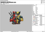 Red Yellow Heroes Embroidery File 6 sizes