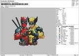 Red Yellow Heroes Embroidery File 6 sizes