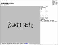 Death Note Text Embroidery File 4 size