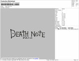 Death Note Text Embroidery File 4 size