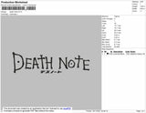 Death Note Text Embroidery File 4 size