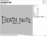 Death Note Text Embroidery File 4 size