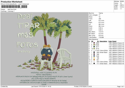 Debitext Embroidery Machine Design File 6 sizes