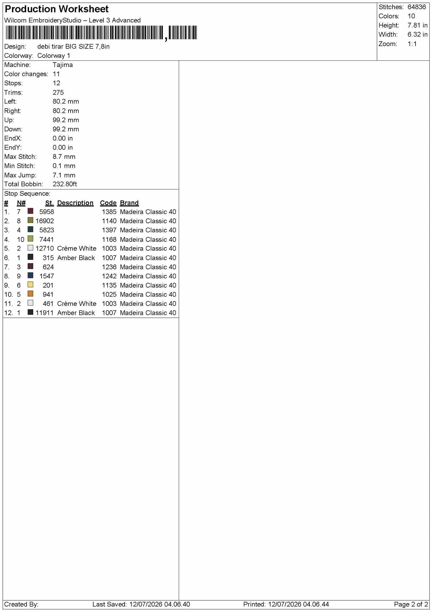 Debitext Embroidery Machine Design File 6 sizes