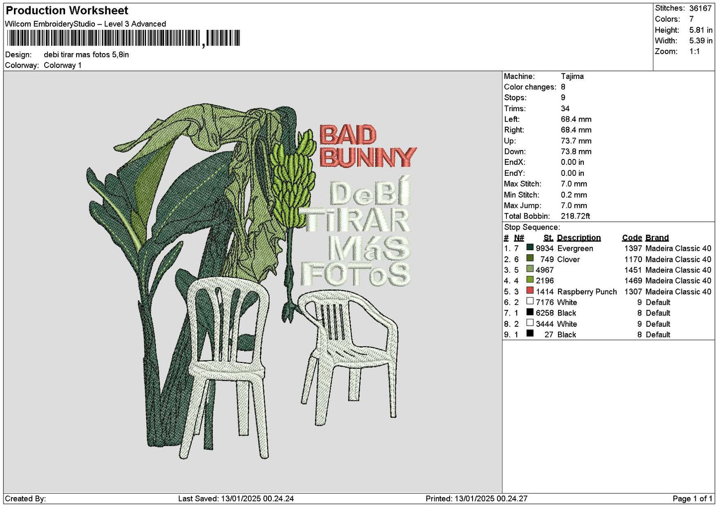 Debitext Embroidery File 6 sizes