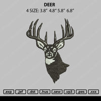 Deer Embroidery File 4 size