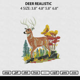Deer Realistic Embroidery File 4 size