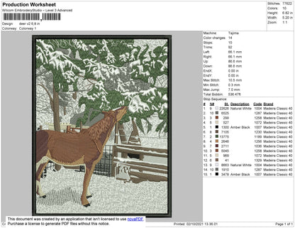 Deer Embroidery File 4 size