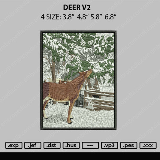 Deer Embroidery File 4 size