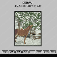 Deer Embroidery File 4 size