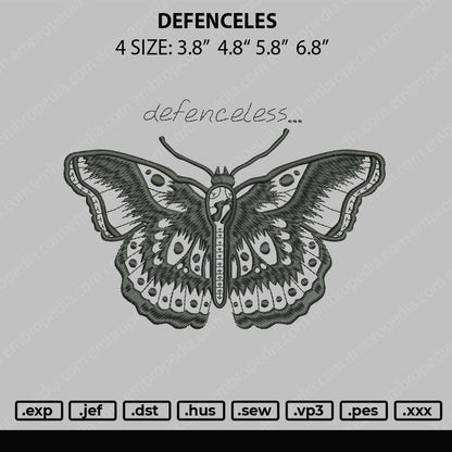 Defenceles Embroidery File 4 size