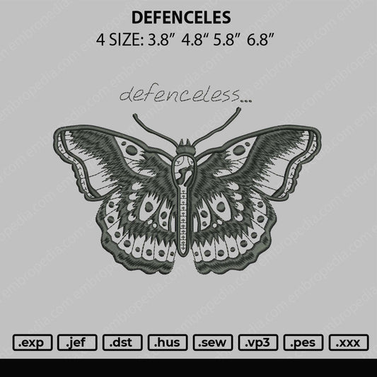Defenceles Embroidery File 4 size