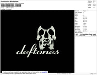 Deftones Embroidery File 4 size