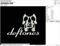 Deftones Embroidery File 4 size