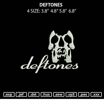 Deftones Embroidery File 4 size