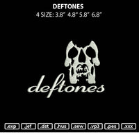 Deftones Embroidery File 4 size