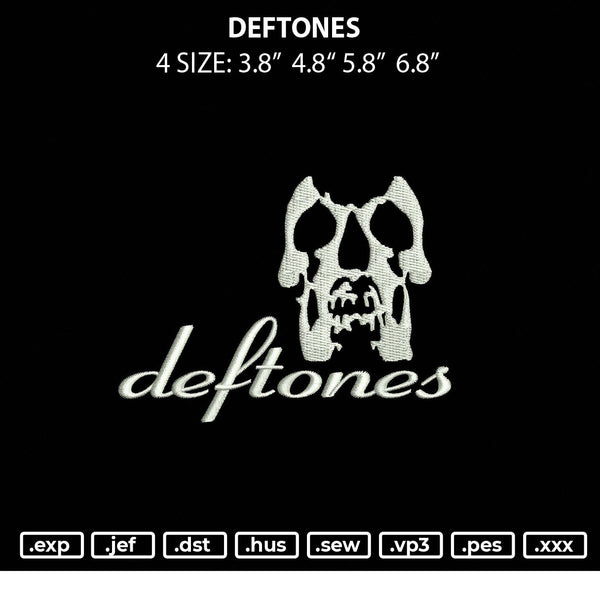 Deftones Embroidery File 4 size
