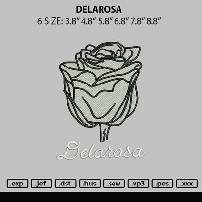 Delrosa Embroidery File 6 sizes
