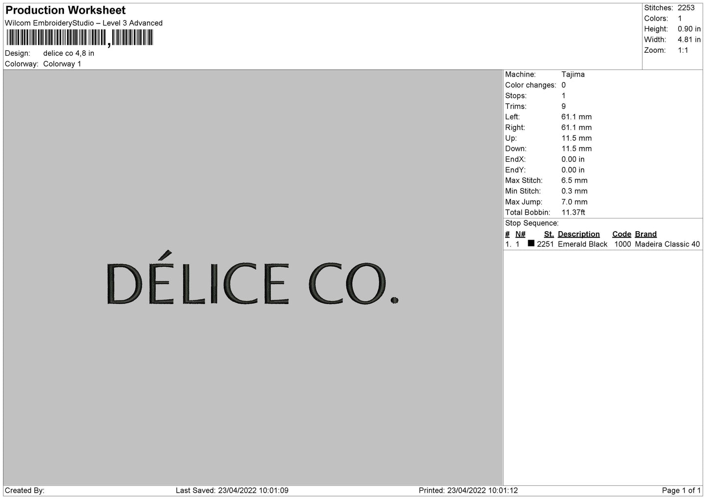Delice CO Embroidery File 4 size