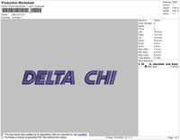 Delta Chi Embroidery File 4 size