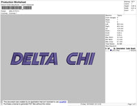 Delta Chi Embroidery File 4 size