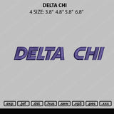 Delta Chi Embroidery File 4 size