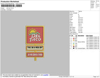 Del Taco Embroidery File 4 size