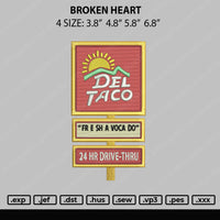 Del Taco Embroidery File 4 size