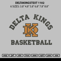 Deltakingstext 1102 Embroidery File 6 sizes