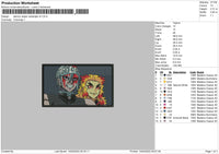 Demon Slayer Rectangle V04 Embroidery File 4 size