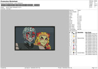 Demon Slayer Rectangle V04 Embroidery File 4 size