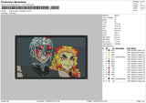 Demon Slayer Rectangle V04 Embroidery File 4 size