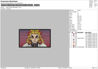 Demon Slayer Rectangle V5 Embroidery File 4 size