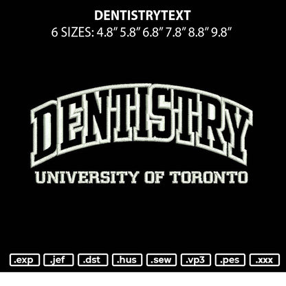 Denistrytext Embroidery File 6 sizes