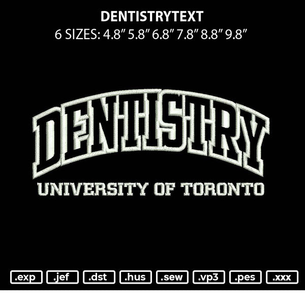 Denistrytext Embroidery File 6 sizes