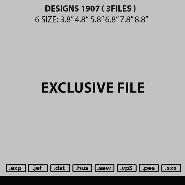 Design 1907 Embroidery 3 Files