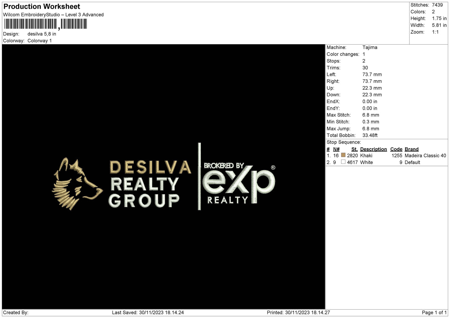 Desilva Embroidery File 6 sizes