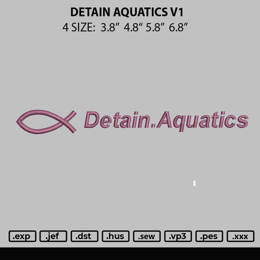 Detain Aquatics V1 Embroidery File 4 size