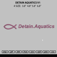 Detain Aquatics V1 Embroidery File 4 size