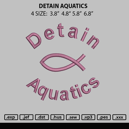 Detain Aquatics Embroidery File 4 size