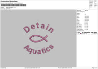 Detain Aquatics Embroidery File 4 size