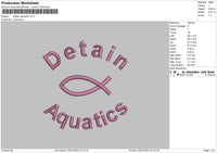 Detain Aquatics Embroidery File 4 size
