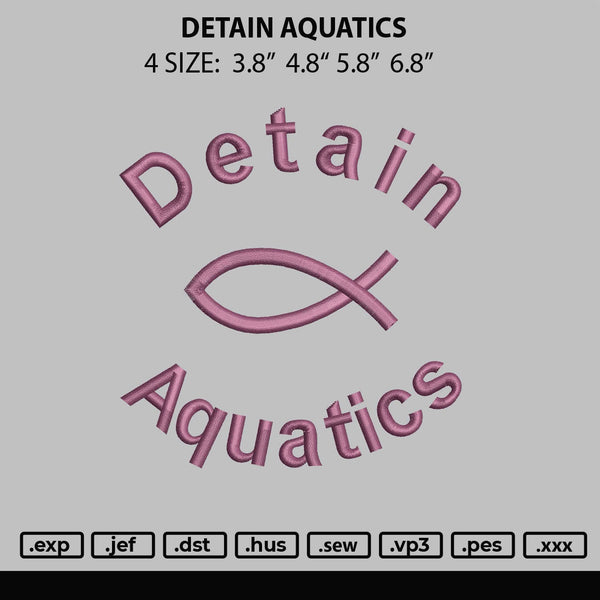 Detain Aquatics Embroidery File 4 size