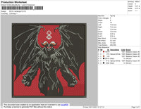 Devil Rectangle Embroidery File 4 size