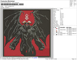 Devil Rectangle Embroidery File 4 size