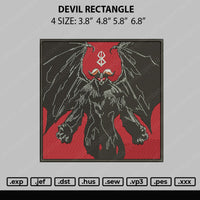 Devil Rectangle Embroidery File 4 size
