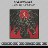 Devil Rectangle Embroidery File 4 size