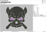 Devil Skull Embroidery File 6 sizes