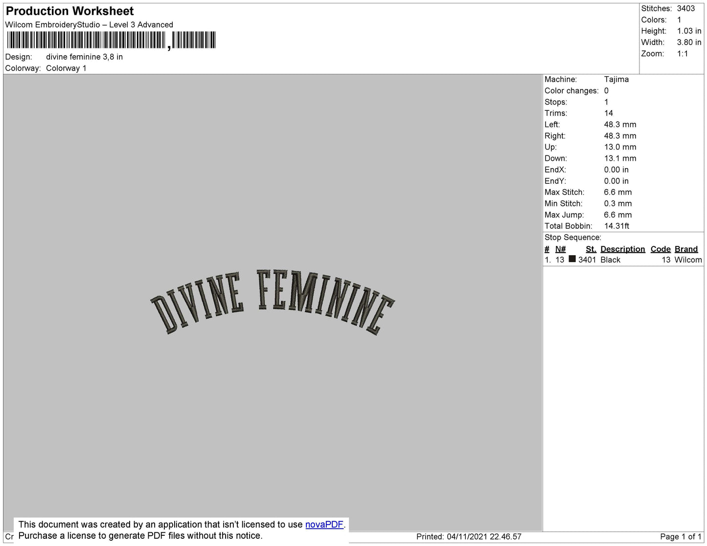 Devine Feminine Embroidery File 4 size